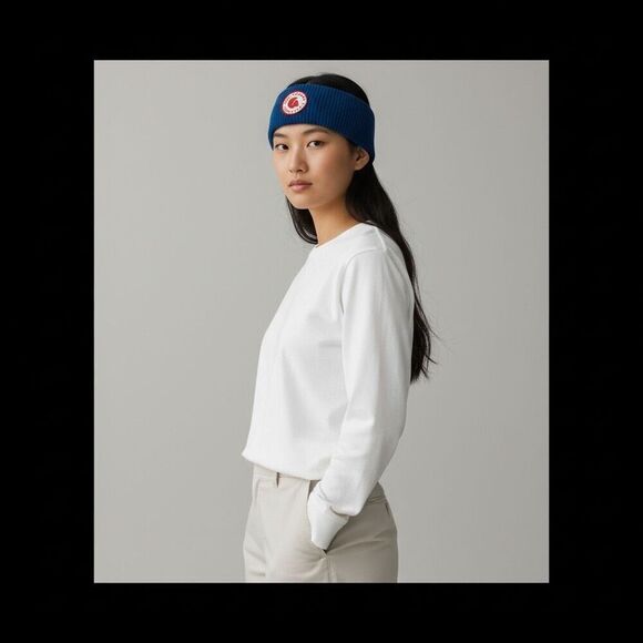 Fjallraven 1960 Logo Merino Wool Headband Alpine Blue Unisex NWT – Warm Rib Knit main image 3